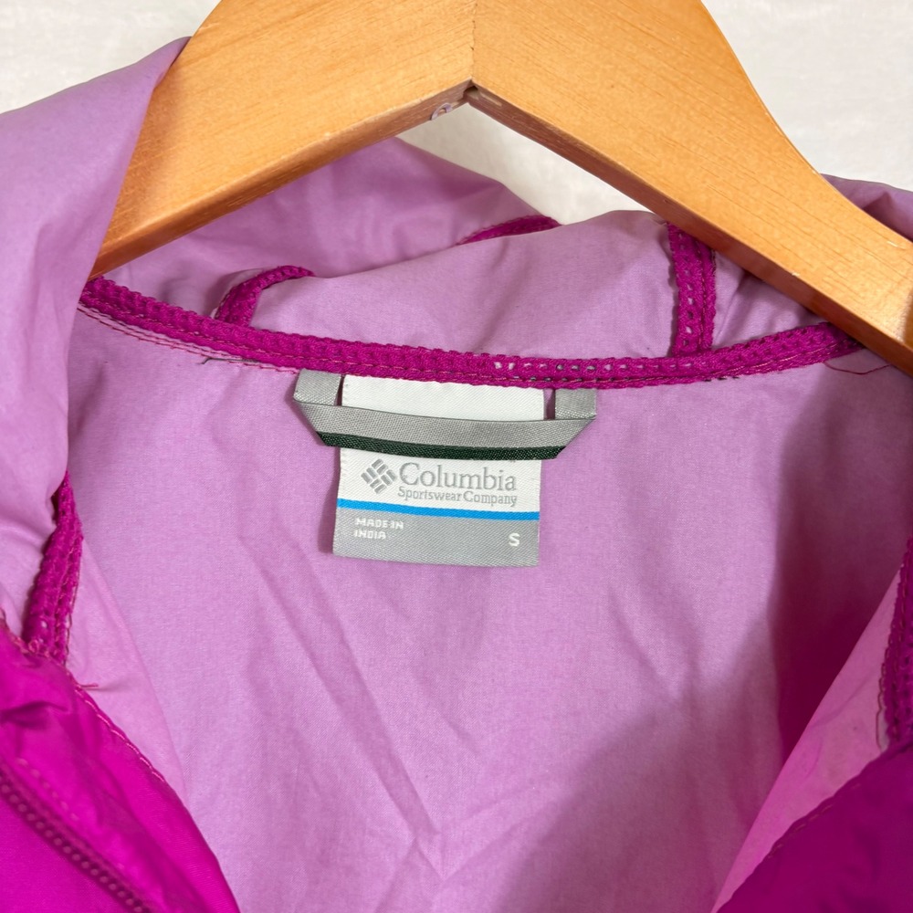 Columbia Womens Switchback II Magenta Pink Hooded Windbreaker Jacket Small - Picture 2 of 5